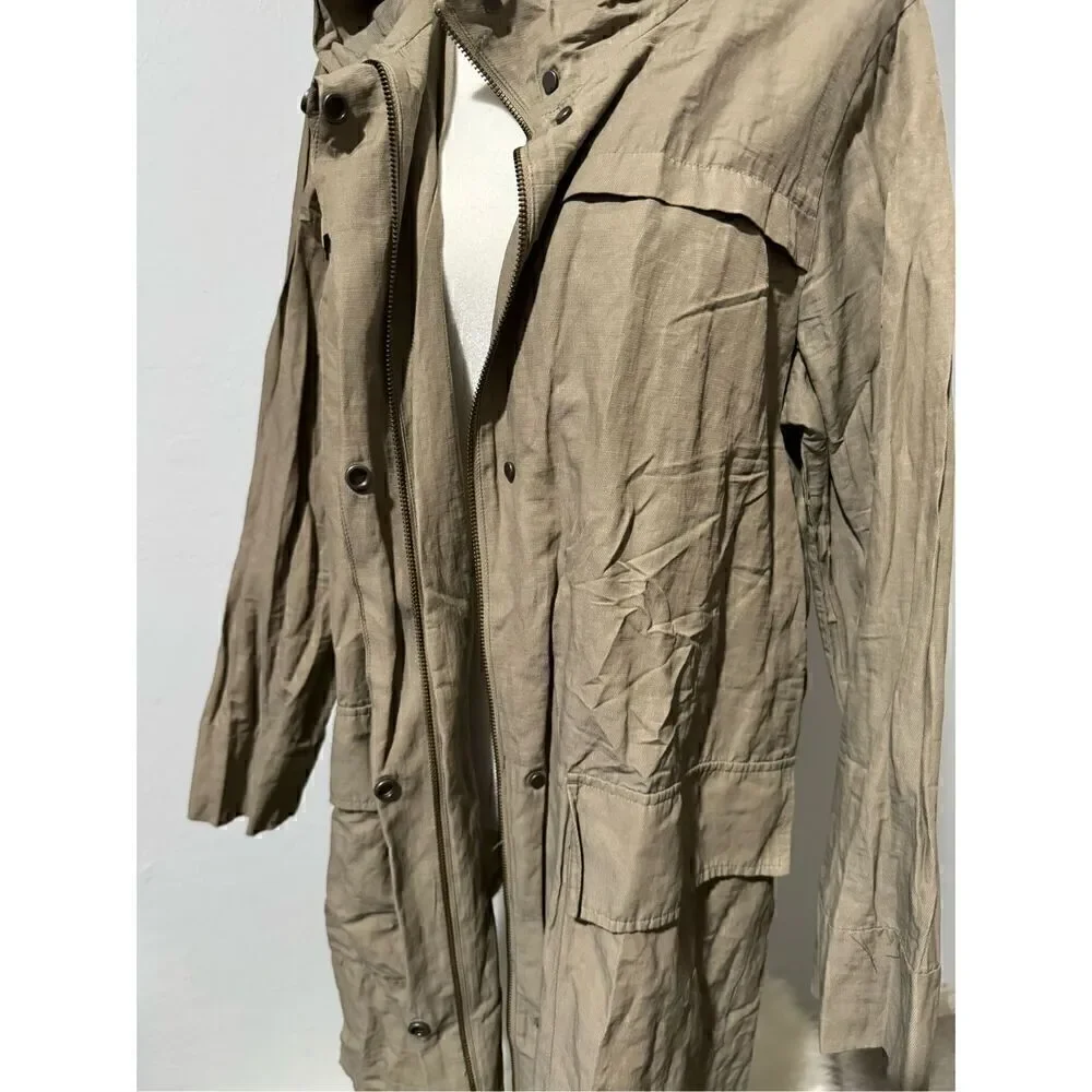 Eileen Fisher Anorak organic cotton hooded jacket M